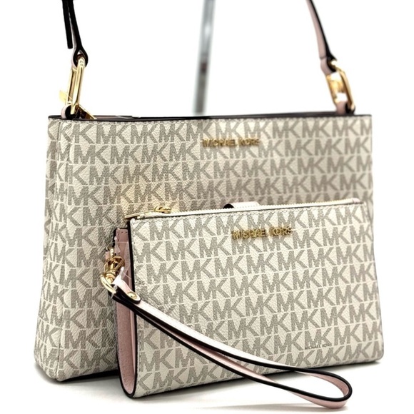 Michael Kors Trisha MD Triple Compartment Xbody Bag & Double Zip Wallet Set - Picture 3 of 12